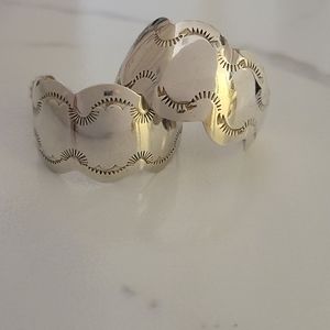 Vintage Joan Slifka Sterling Silver C-Hoop Earrings